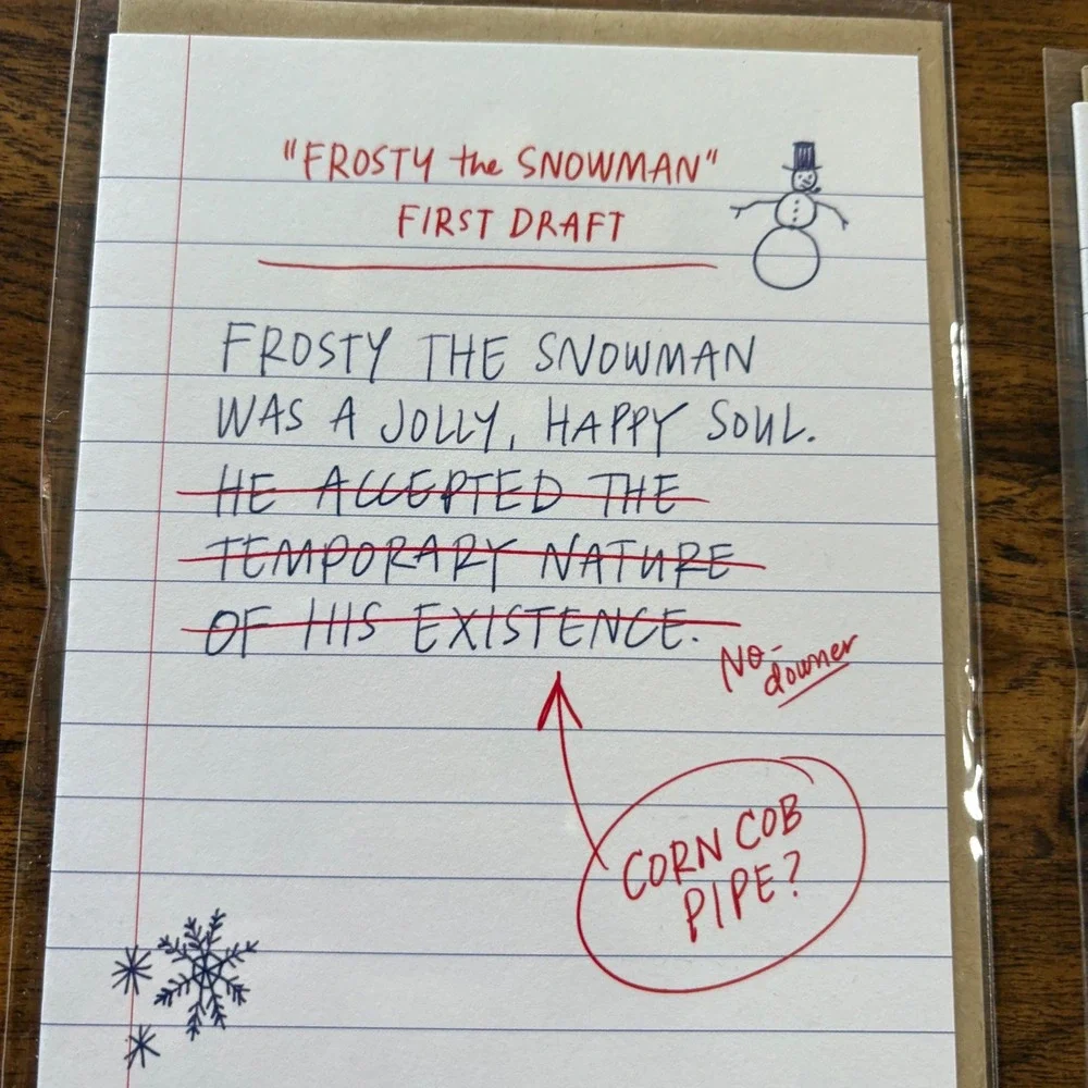 2 Funny Snowman Emily‎ McDowell Christmas Holiday First Draft Greeting Cards